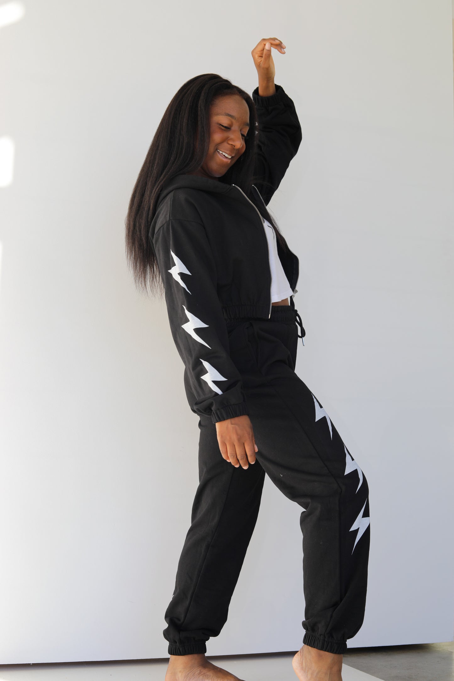Lightning Bolt Cropped Hoodie